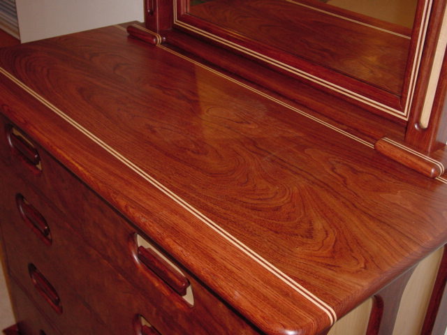 Comments: This bedroom set is made out of regular bubinga. The drawer 
